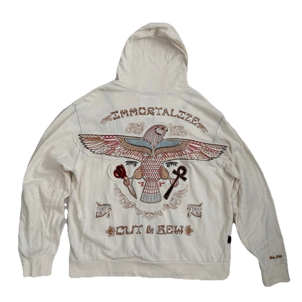 VTG Y2K Marc Ecko Zip Up Hoodie XL Hiphop Streetwear Embroidered Print